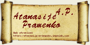 Atanasije Pramenko vizit kartica